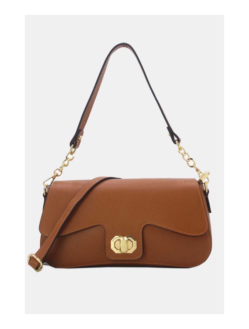 Tom&eva Sac Baguette Vachette Grainée 24C-898-Marron