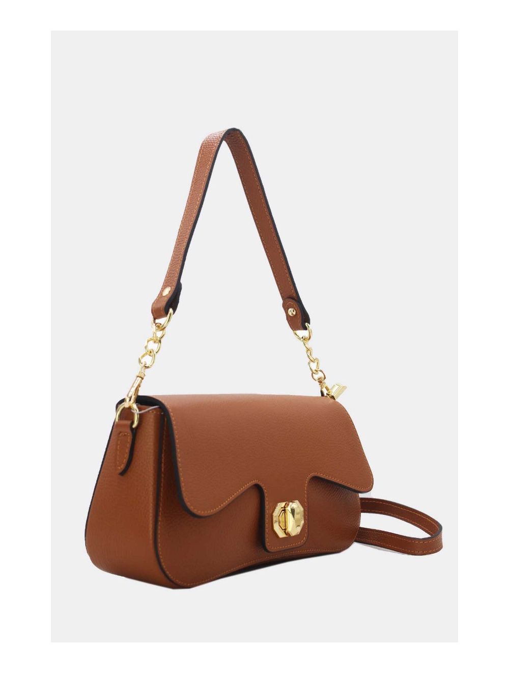 Tom&eva Sac Baguette Vachette Grainée 24C-898-Marron