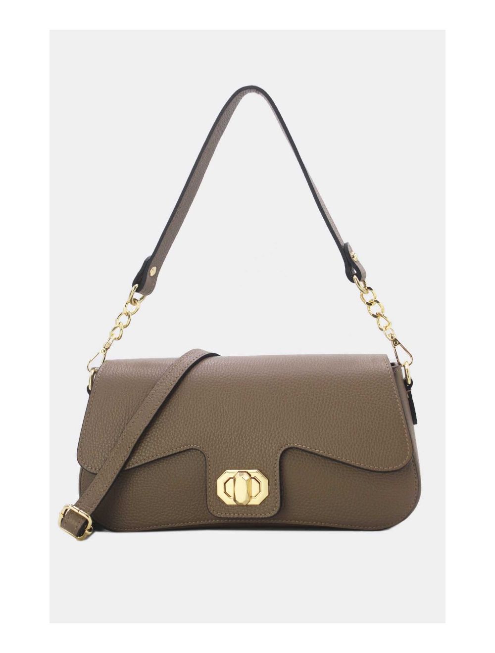 Tom&eva Sac Baguette Vachette Grainée 24C-898-Taupe