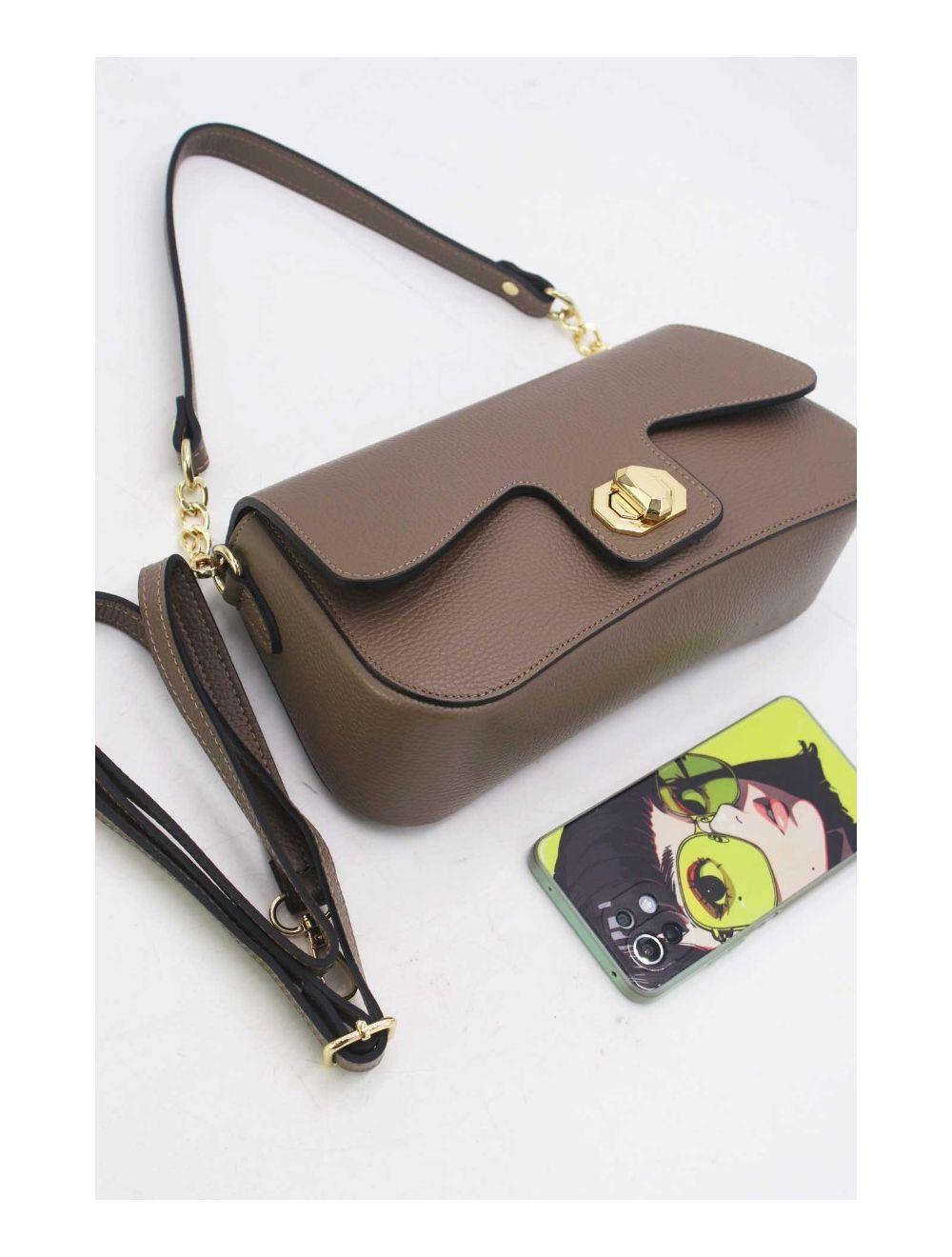 tom&eva Sac Baguette Vachette Grainée 24C-898-Taupe