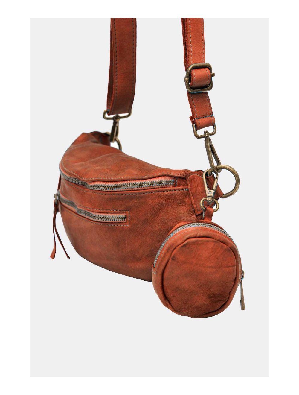 tom&eva Sac Banana En Cuir Vachette Style Vintage MAISSANE 4111-CAMEL