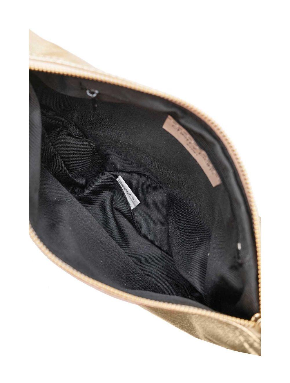 tom&eva Sac Banana Forme Demi Lune En Croûte Cuir Vachette Métallisé METAL ELYSSA 4106-Dorée