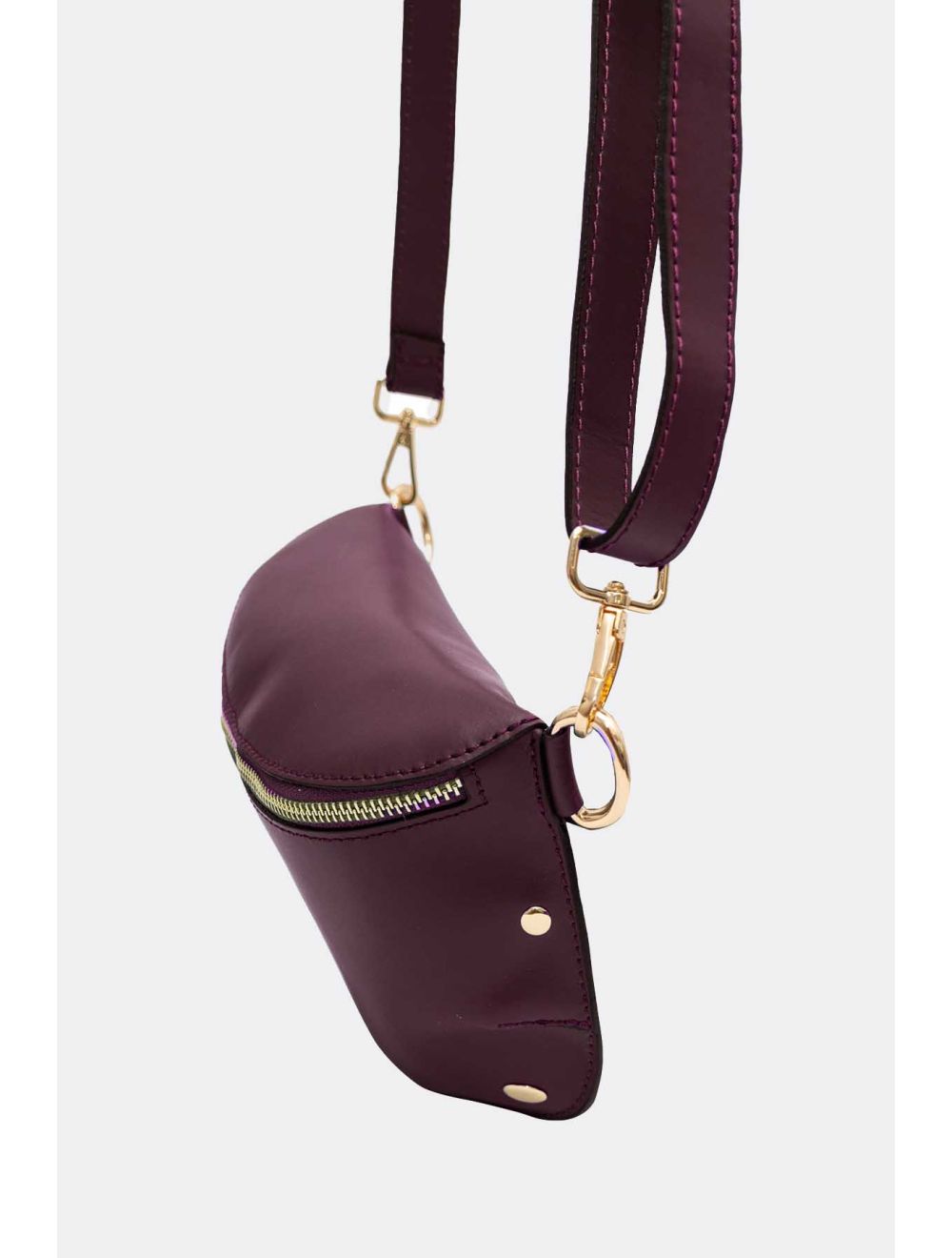 Tom&eva Sac Banane Croûte Cuir Vachette Lisse 4110 MALIA-Bordeaux