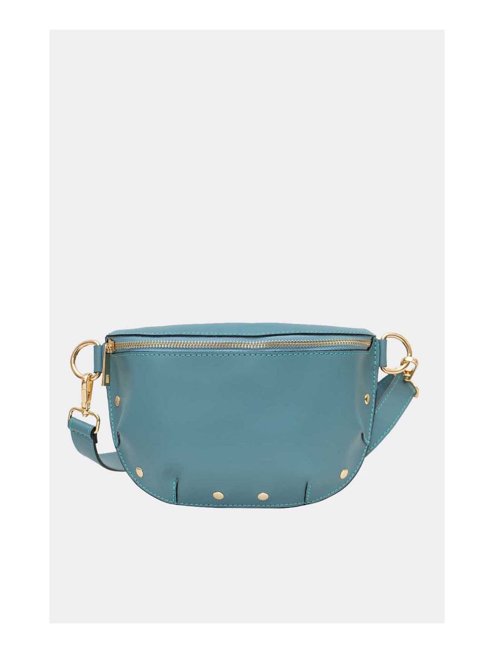 Tom&eva Sac Banane Croûte Cuir Vachette Lisse 4110 MALIA-Bleu