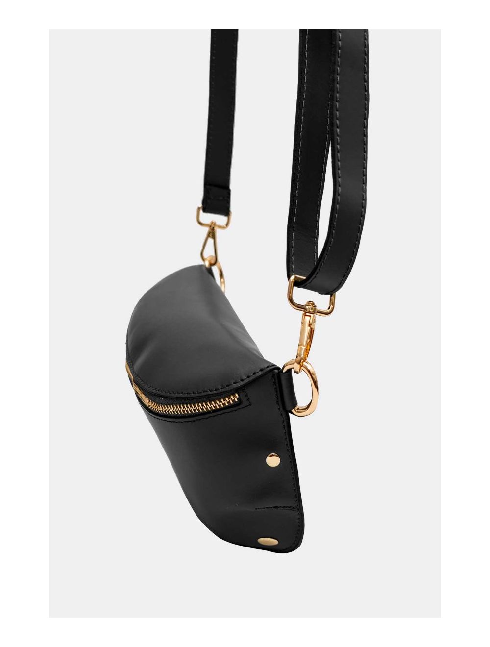 Tom&eva Sac Banane Croûte Cuir Vachette Lisse 4110 MALIA-Noir