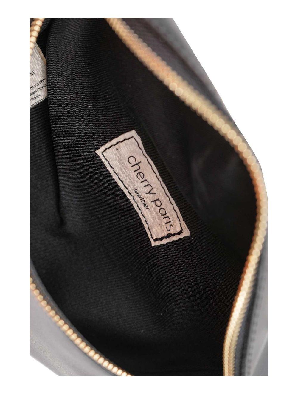 tom&eva Sac Banane Croûte Cuir Vachette Lisse 4110 MALIA-Noir