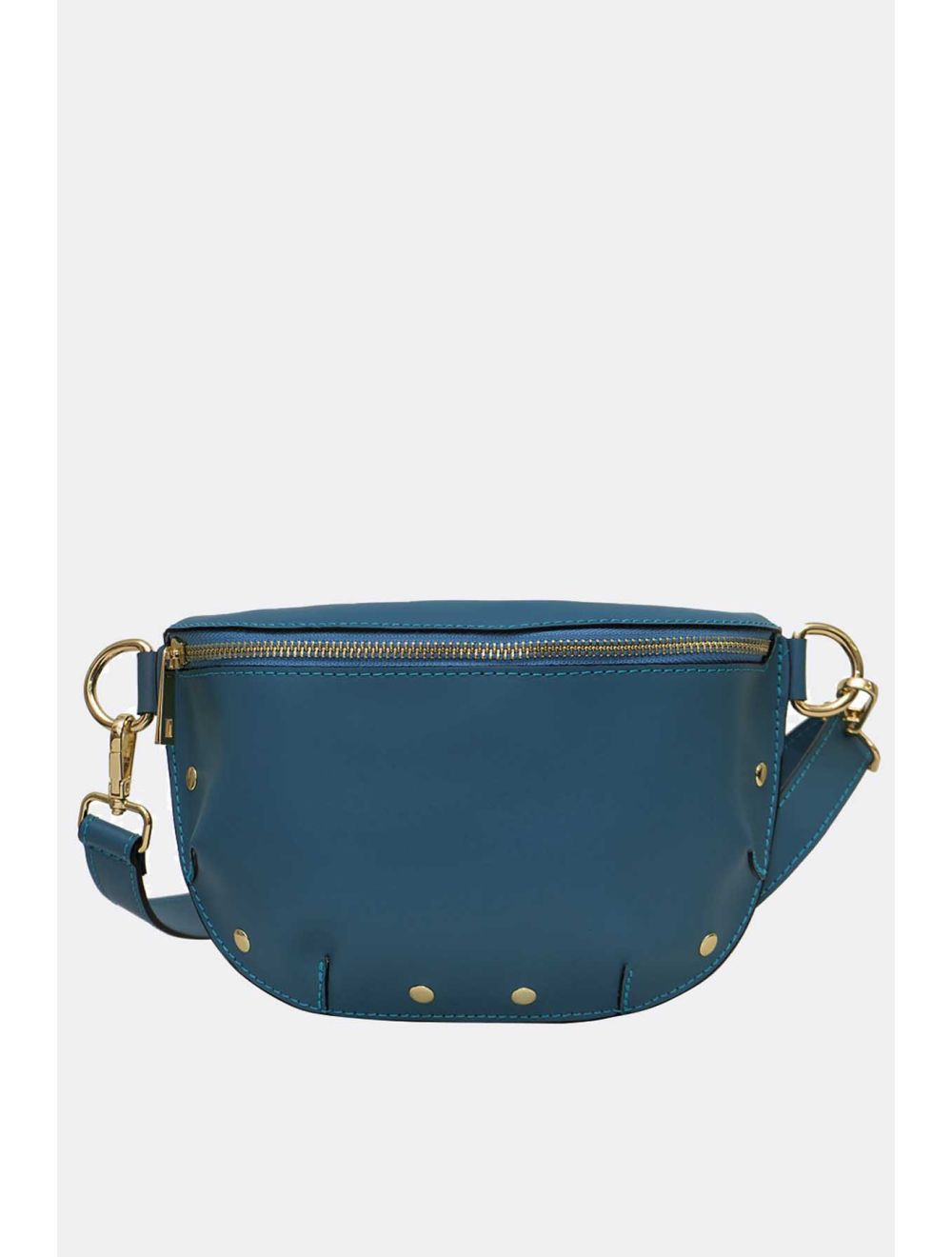 tom&eva Sac Banane Croûte Cuir Vachette Lisse 4110 MALIA-Petrole