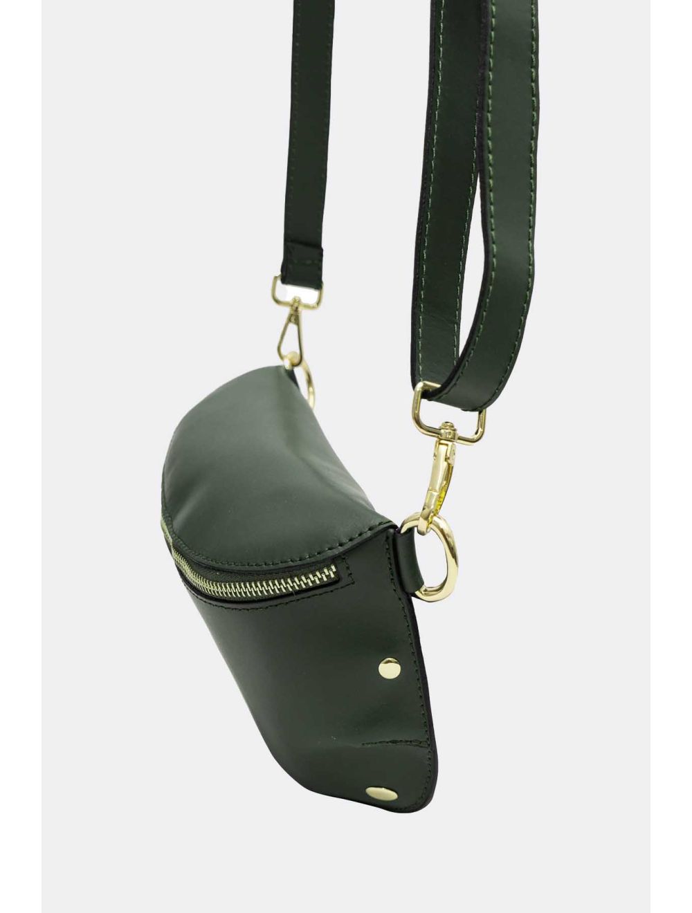 Tom&eva Sac Banane Croûte Cuir Vachette Lisse 4110 MALIA-Vert