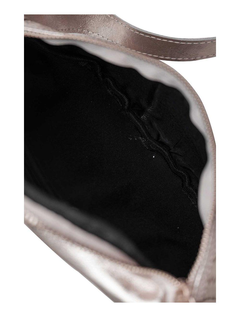 Tom&eva Sac Banane Croûte Cuir Vachette Métallisé Tressé 4107 SCARLETT-Etain