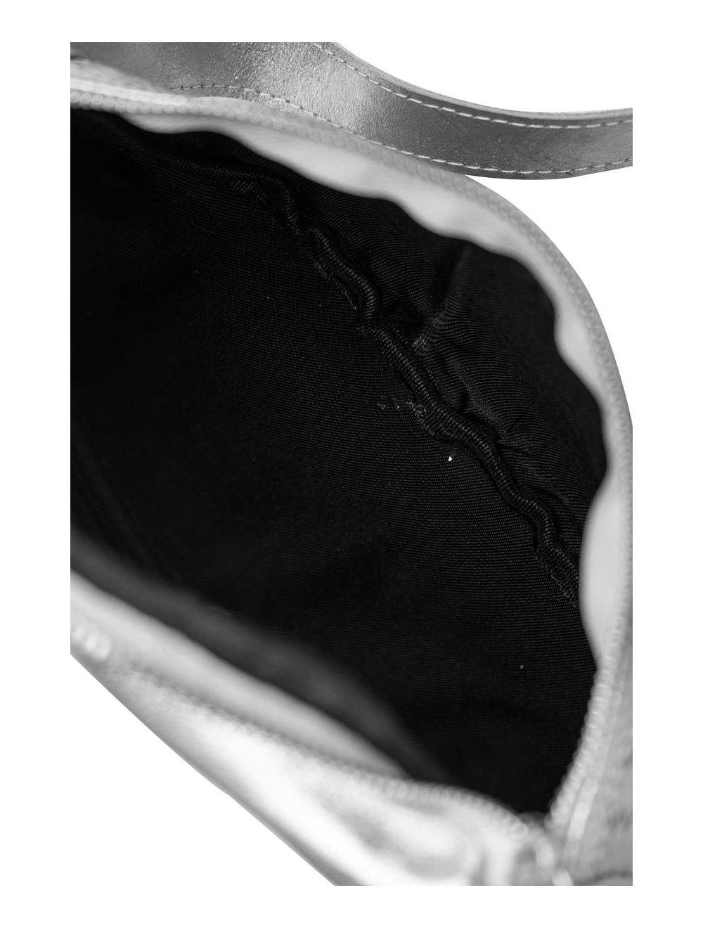 tom&eva Sac Banane Croûte Cuir Vachette Métallisé Tressé 4107 SCARLETT-Argent