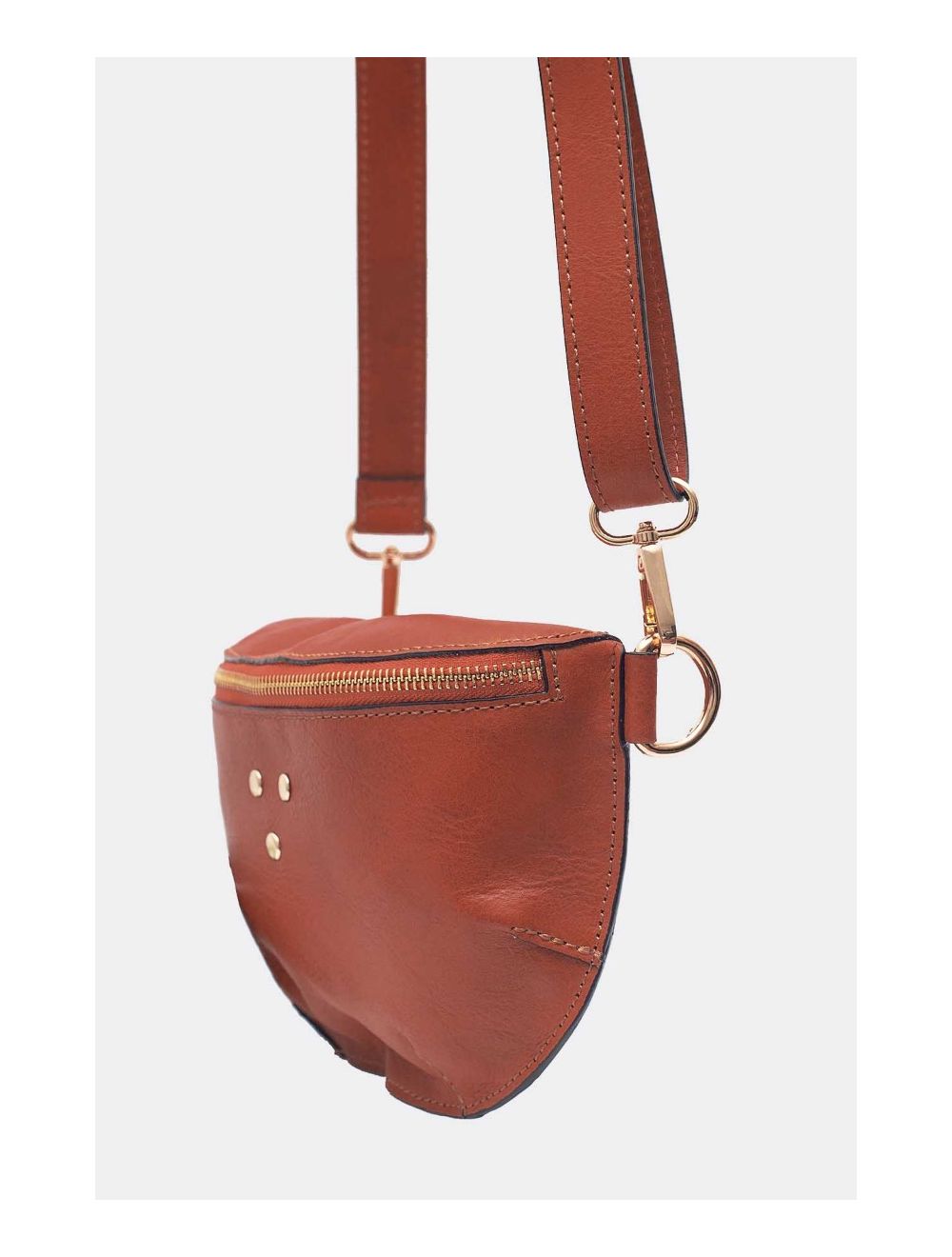 Tom&eva Sac Banane Cuir Vachette Collet 4086 BINTA-Marron