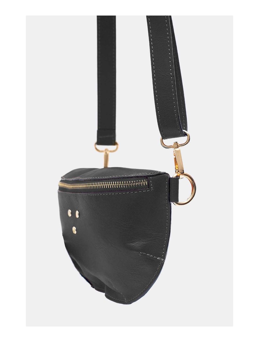 Tom&eva Sac Banane Cuir Vachette Collet 4086 BINTA-Noir