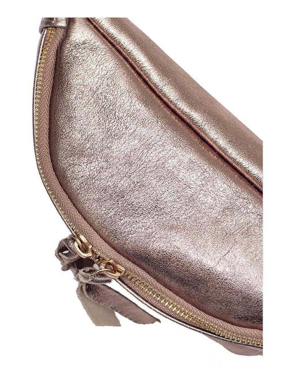 Tom&eva Sac Banane En Croûte De Cuir Vachette Métallisé NELLY METAL-4061-Etain