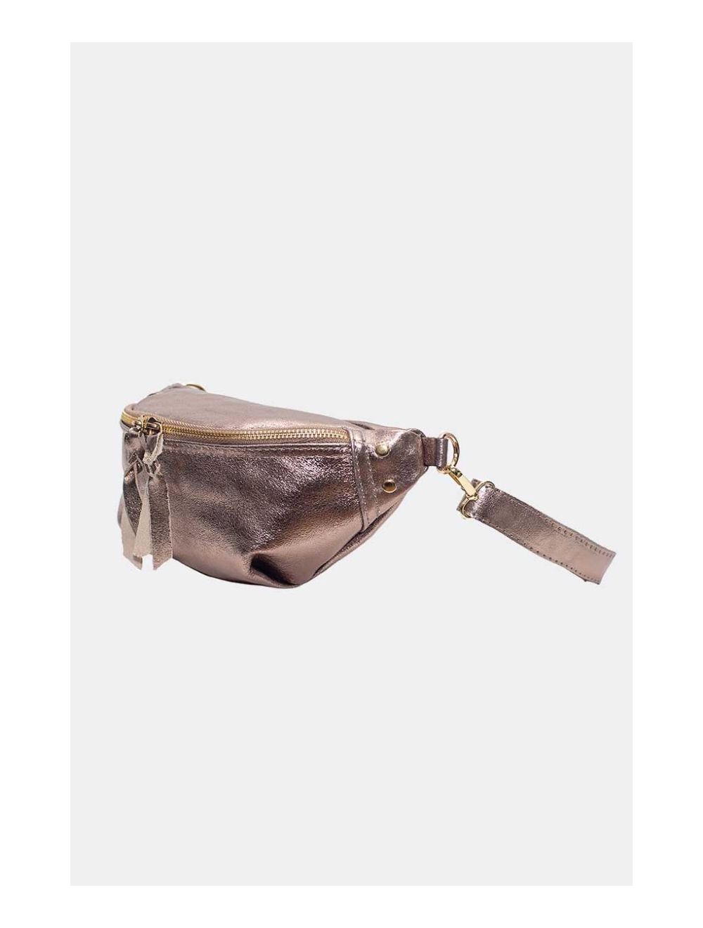 Tom&eva Sac Banane En Croûte De Cuir Vachette Métallisé NELLY METAL-4061-Etain