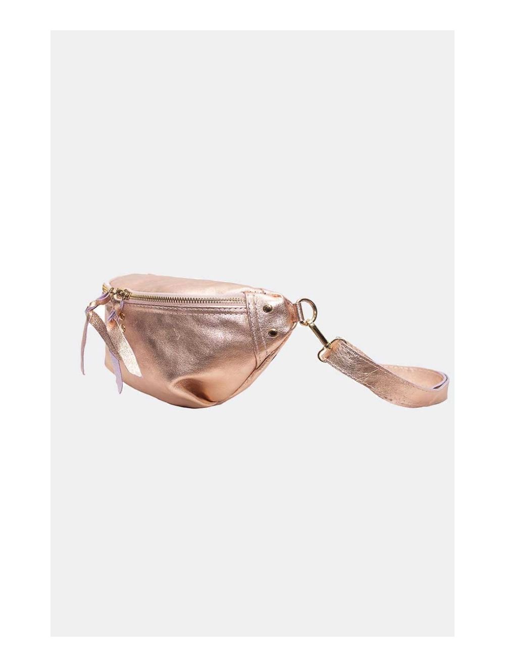 Tom&eva Sac Banane En Croûte De Cuir Vachette Métallisé NELLY METAL-4061-Pink