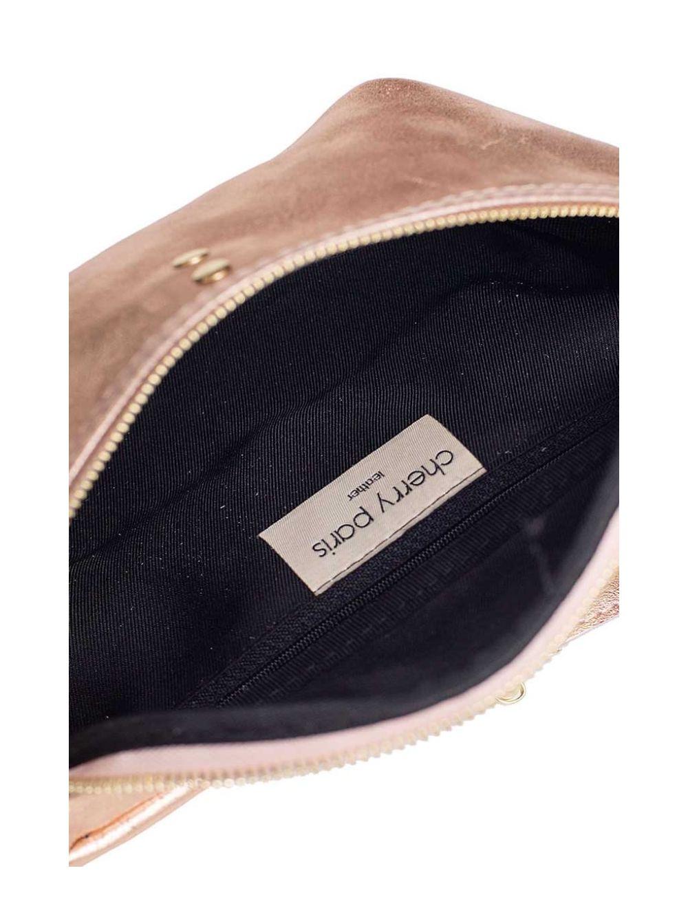 tom&eva Sac Banane en Croûte de Cuir Vachette Métallisé NELLY METAL-4061-Pink