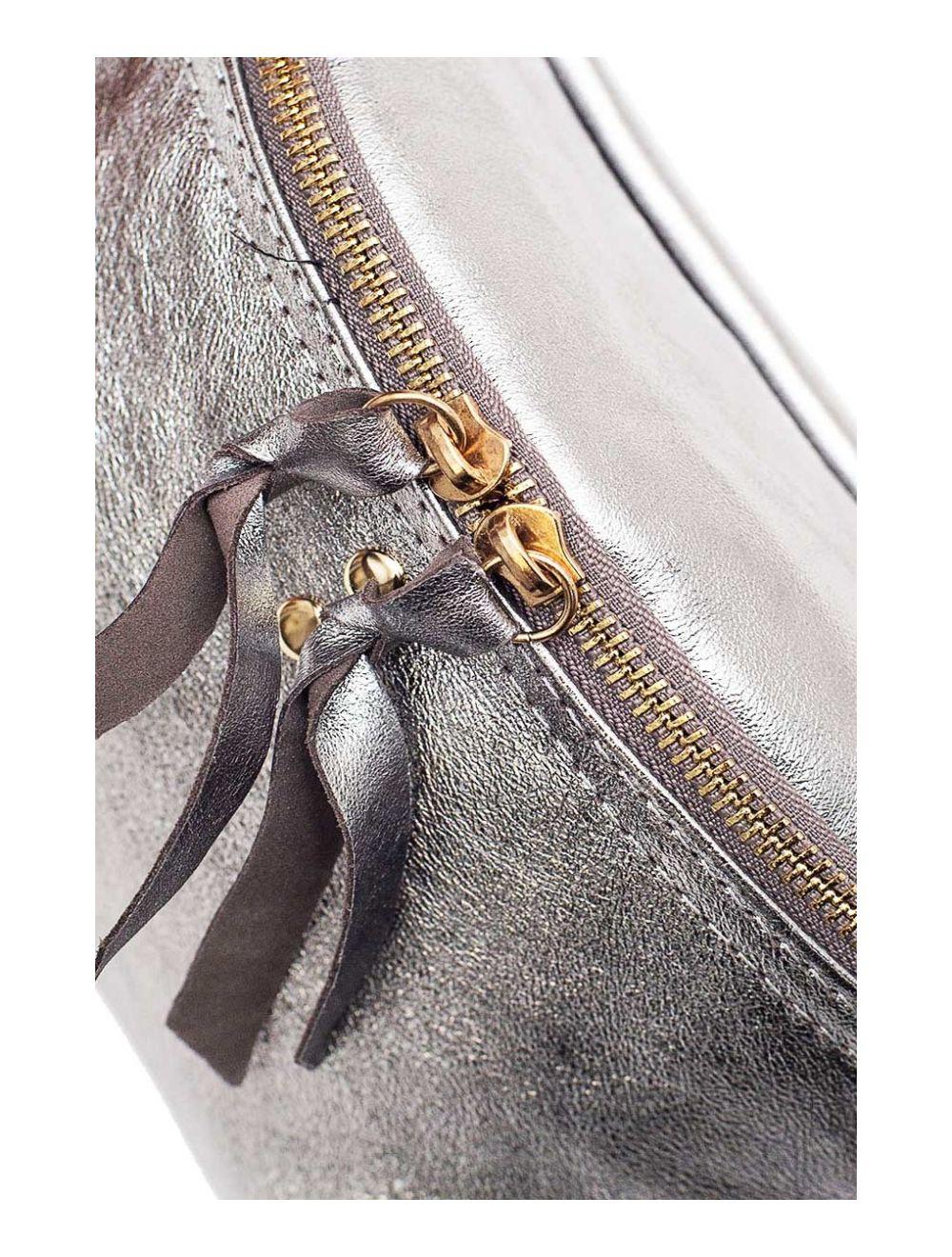 Tom&eva Sac Banane En Croûte De Cuir Vachette Métallisé NELLY METAL-4061-Silver