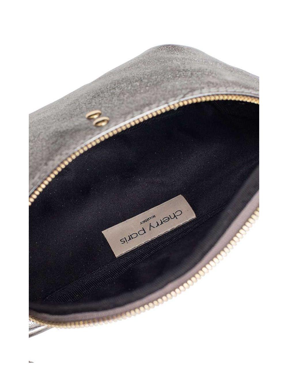 tom&eva Sac Banane en Croûte de Cuir Vachette Métallisé NELLY METAL-4061-Silver
