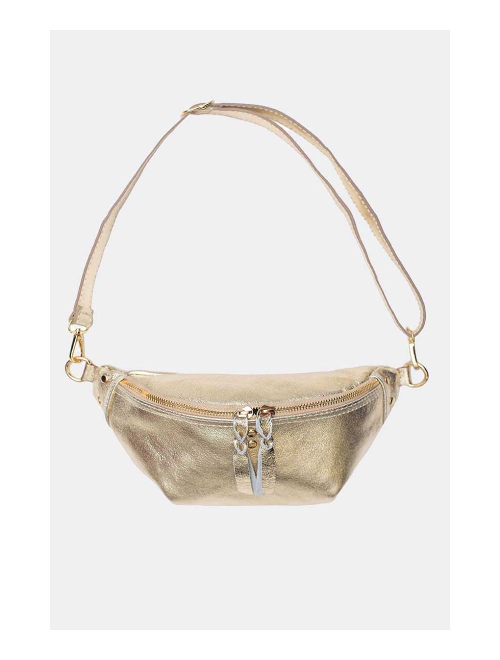 Tom&eva Sac Banane En Croûte De Cuir Vachette Métallisé NELLY METAL-4061-Gold
