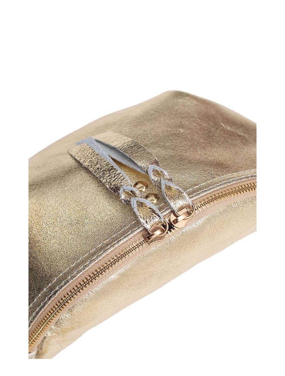 Tom&eva Sac Banane En Croûte De Cuir Vachette Métallisé NELLY METAL-4061-Gold
