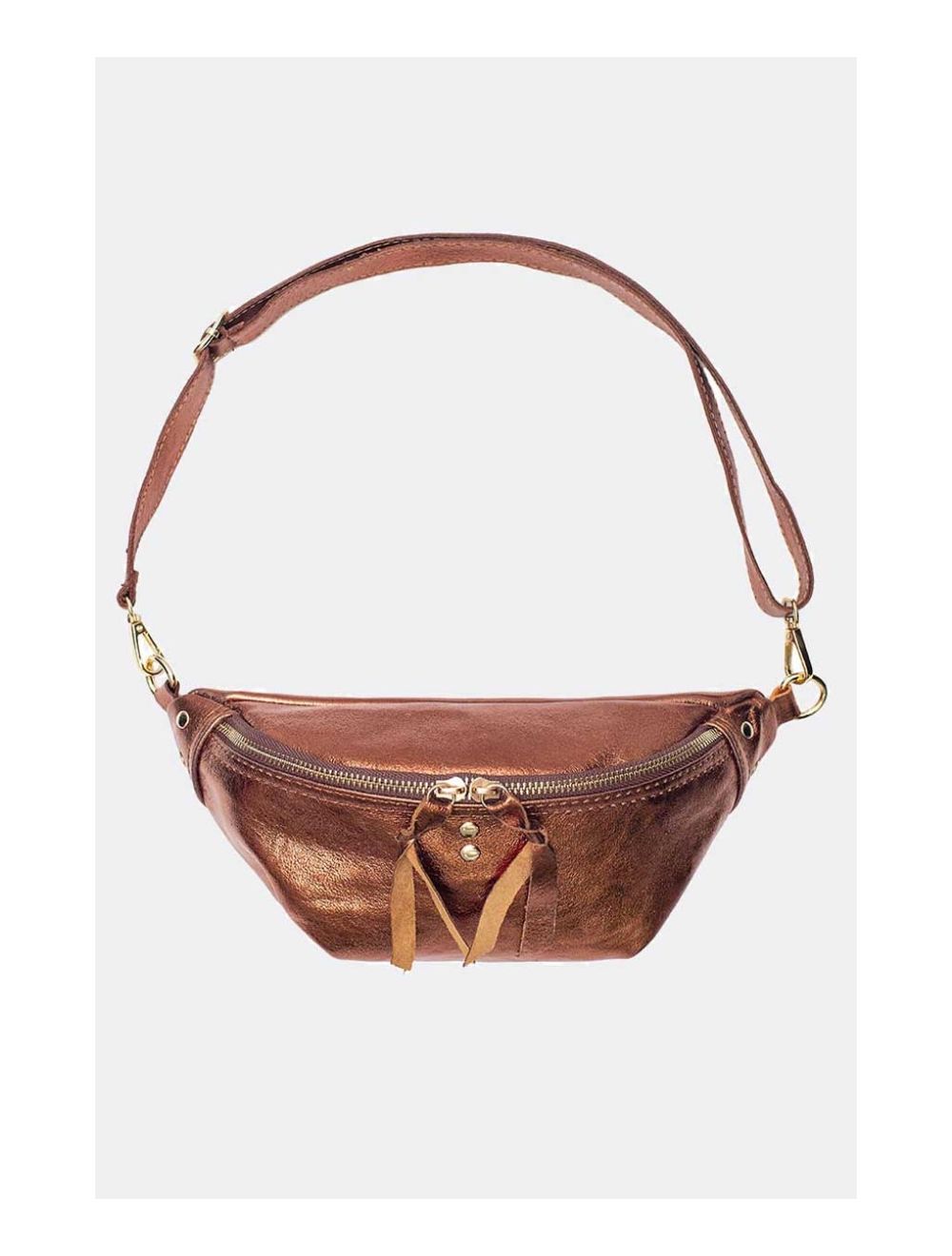 Tom&eva Sac Banane En Croûte De Cuir Vachette Métallisé NELLY METAL-4061-Bronze