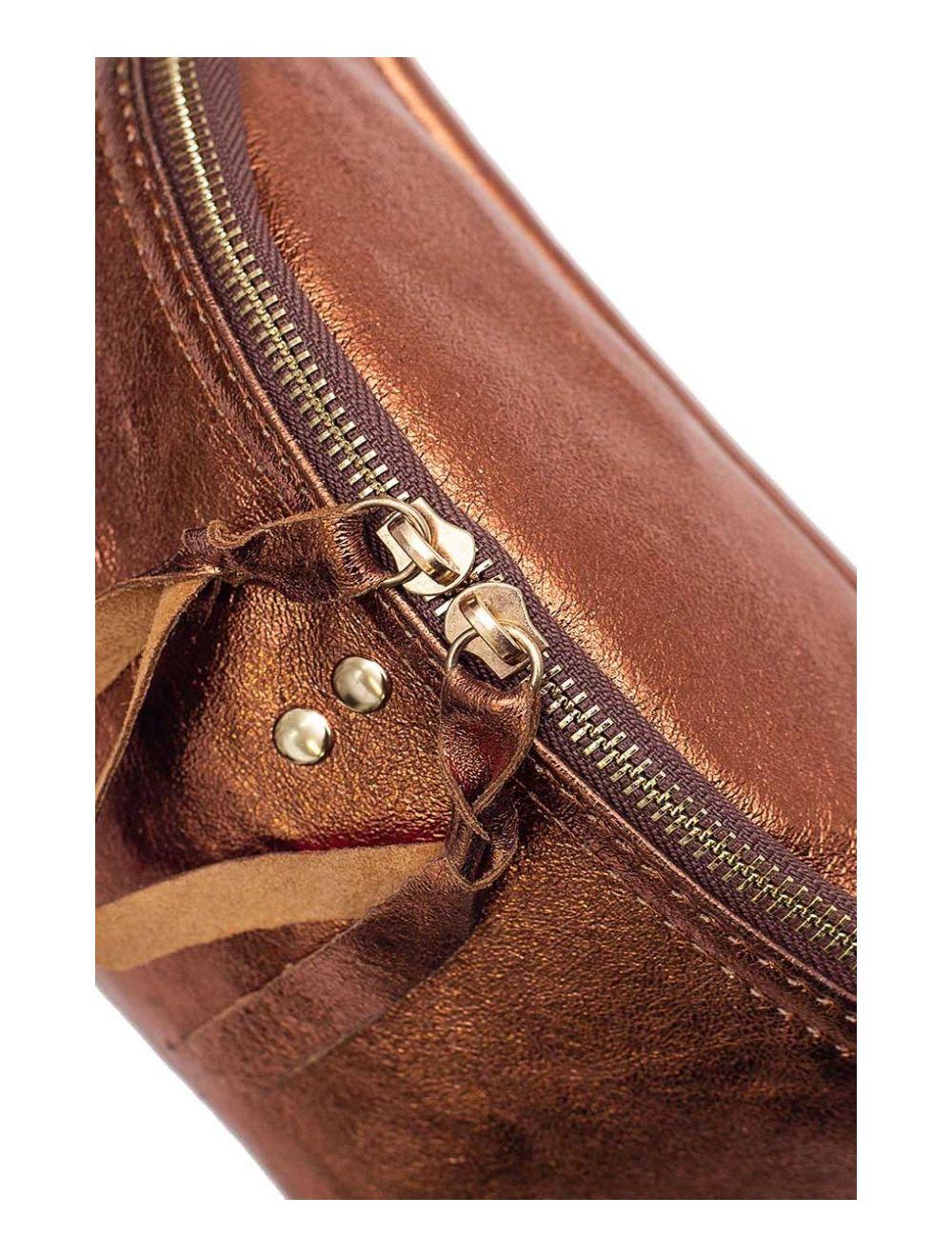 Tom&eva Sac Banane En Croûte De Cuir Vachette Métallisé NELLY METAL-4061-Bronze