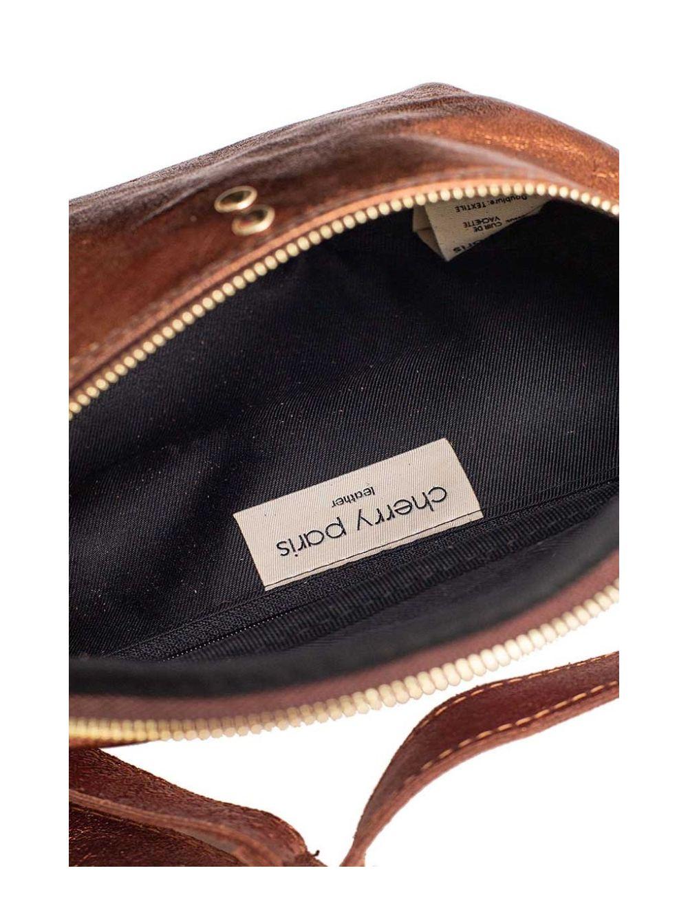 tom&eva Sac Banane en Croûte de Cuir Vachette Métallisé NELLY METAL-4061-Bronze