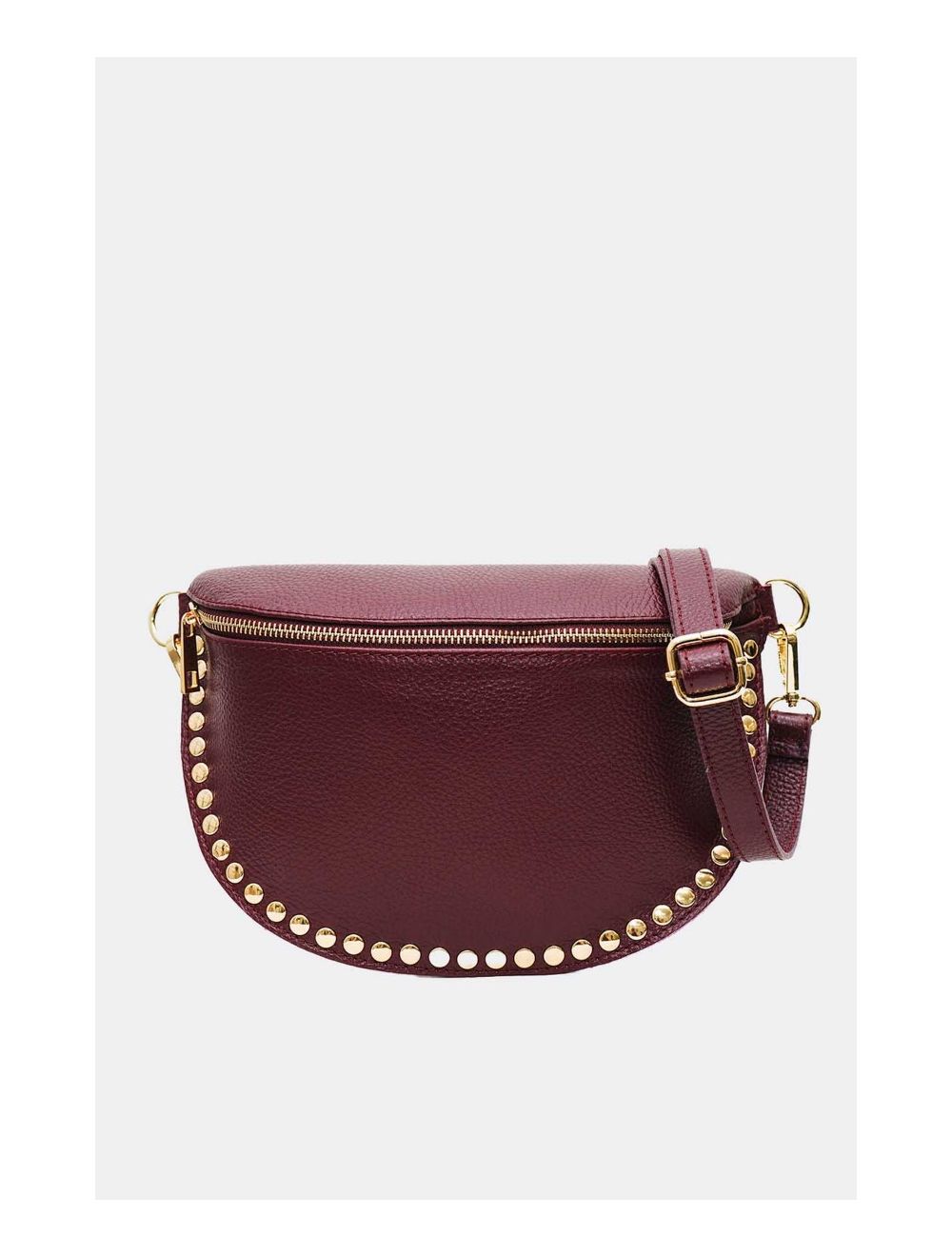 Tom&eva Sac Banane En Croûte Vachette Grainée Cloutée 4147 BEATRICE-Bordeaux