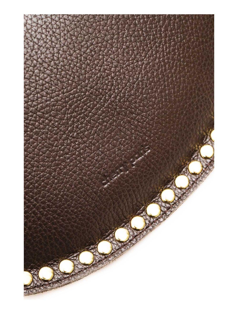 Tom&eva Sac Banane En Croûte Vachette Grainée Cloutée 4147 BEATRICE-Chocolat