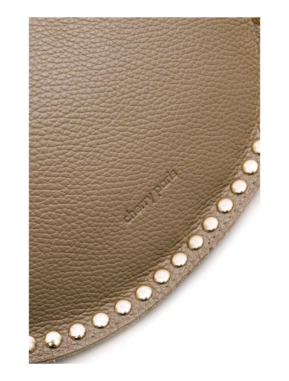 Tom&eva Sac Banane En Croûte Vachette Grainée Cloutée 4147 BEATRICE-Taupe