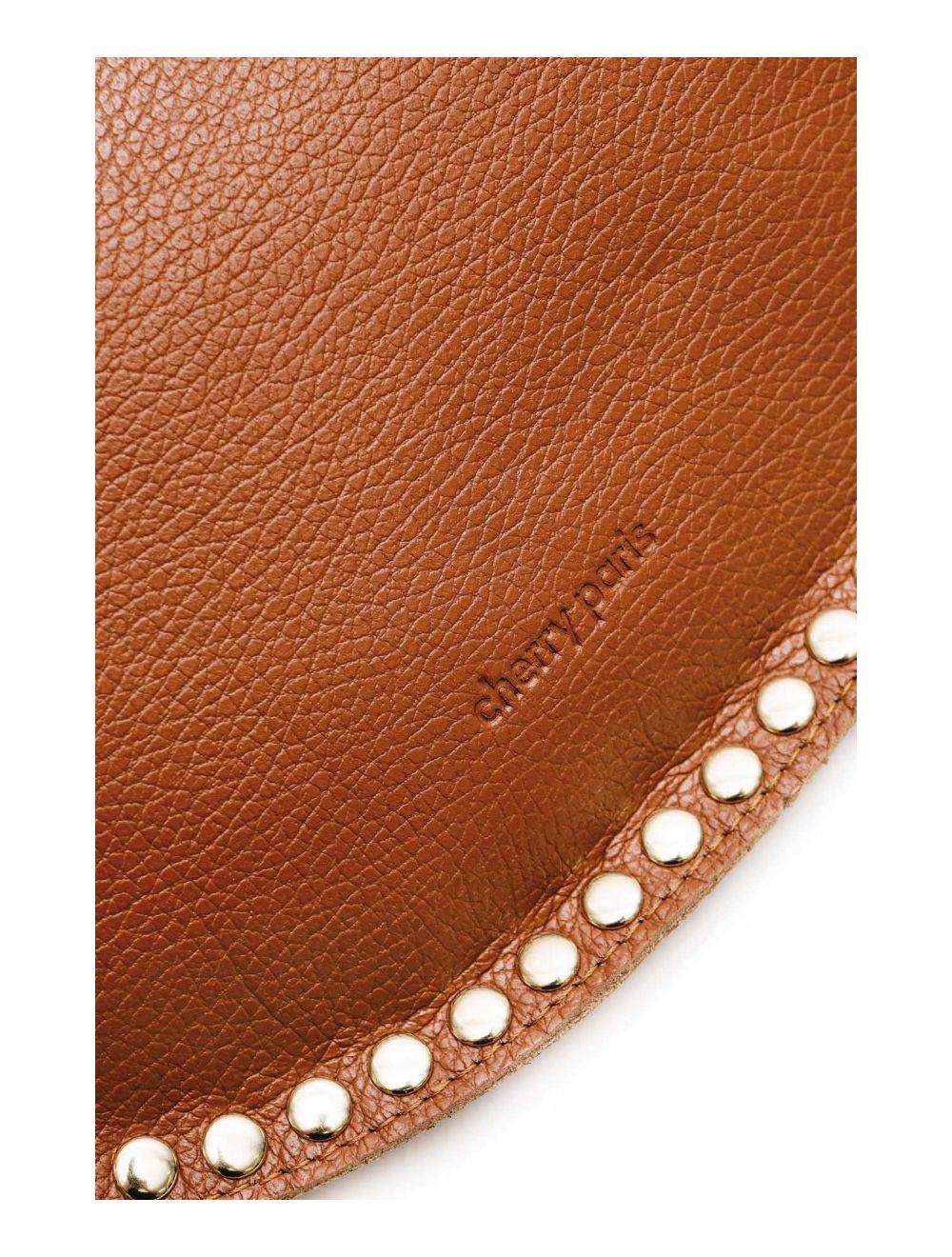 Tom&eva Sac Banane En Croûte Vachette Grainée Cloutée 4147 BEATRICE-Cognac