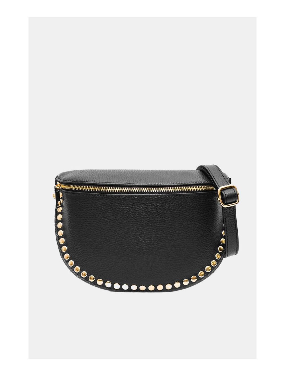 Tom&eva Sac Banane En Croûte Vachette Grainée Cloutée 4147 BEATRICE-Noir