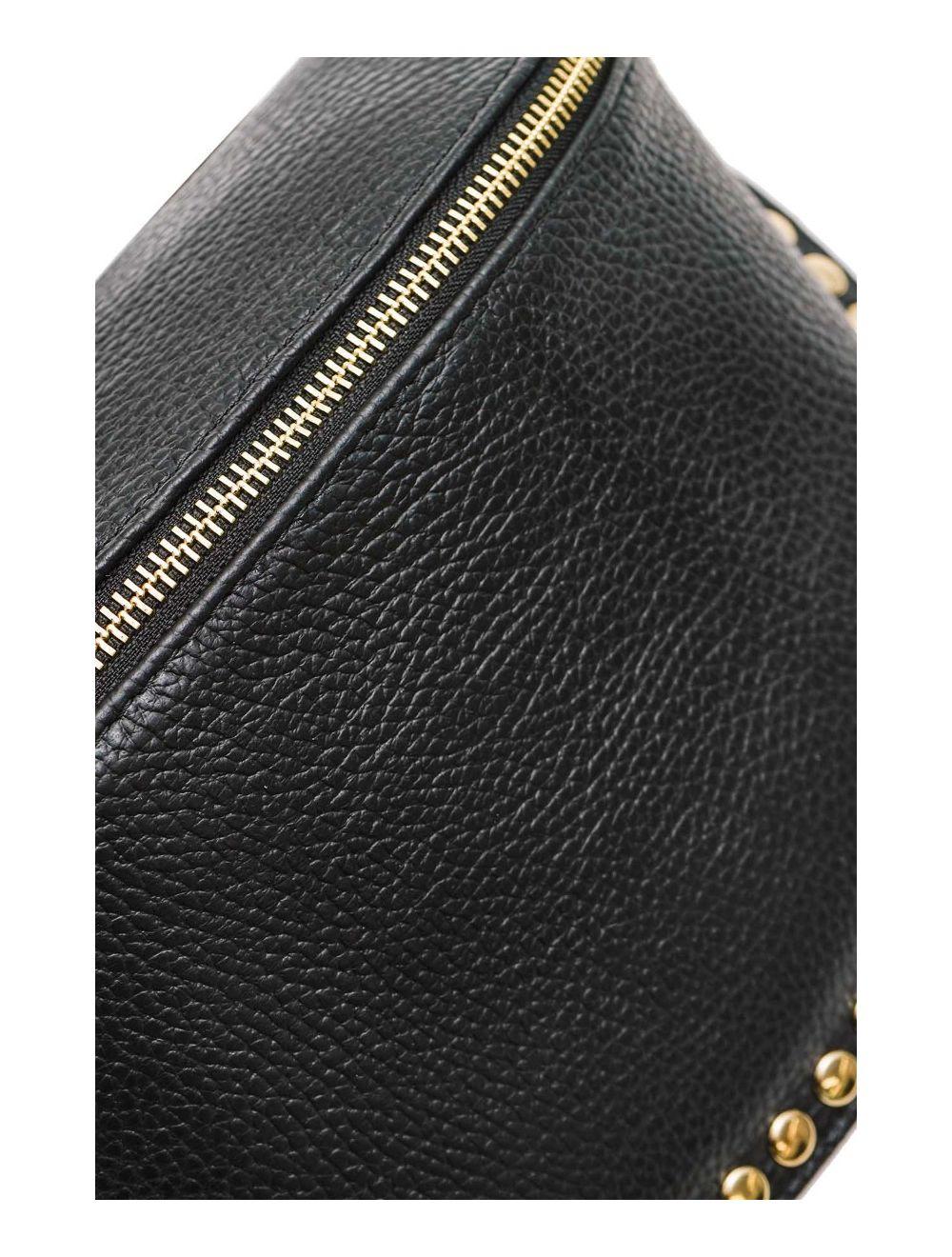 Tom&eva Sac Banane En Croûte Vachette Grainée Cloutée 4147 BEATRICE-Noir