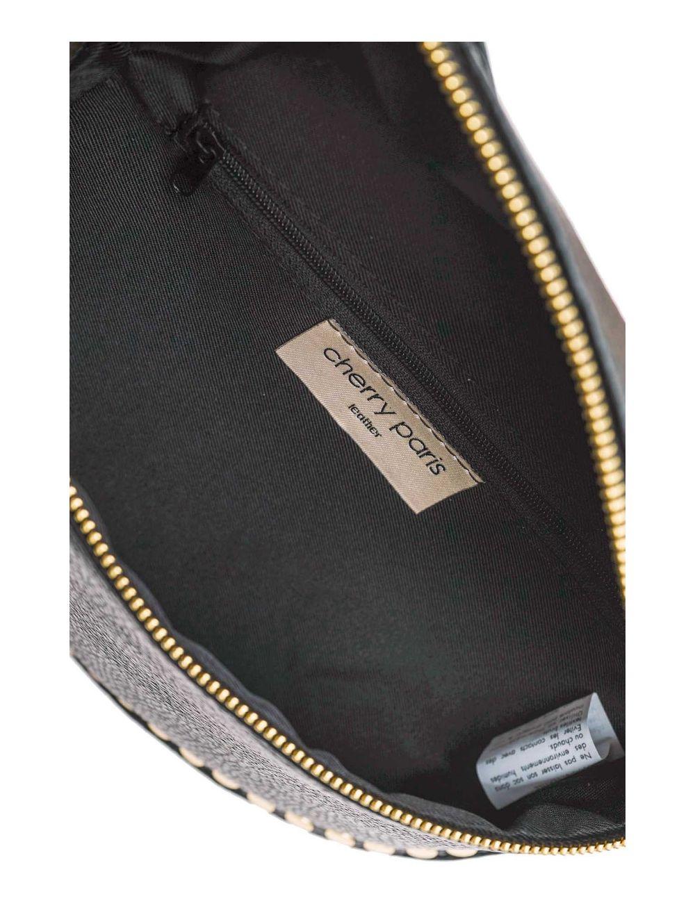 tom&eva Sac Banane En Croûte Vachette Grainée Cloutée 4147 BEATRICE-Noir