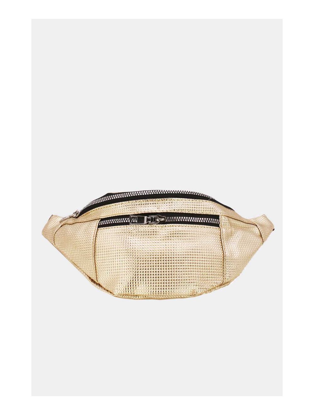 Tom&eva Sac Banane Femme Effet Brillant Quadrillé -23MB-3081-Dorée