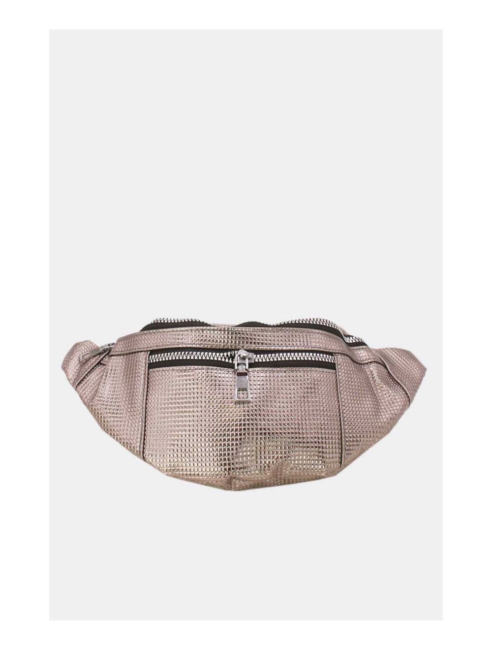 Tom&eva Sac Banane Femme Effet Brillant Quadrillé -23MB-3081-Argent