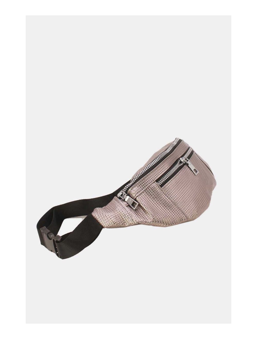 Tom&eva Sac Banane Femme Effet Brillant Quadrillé -23MB-3081-Argent