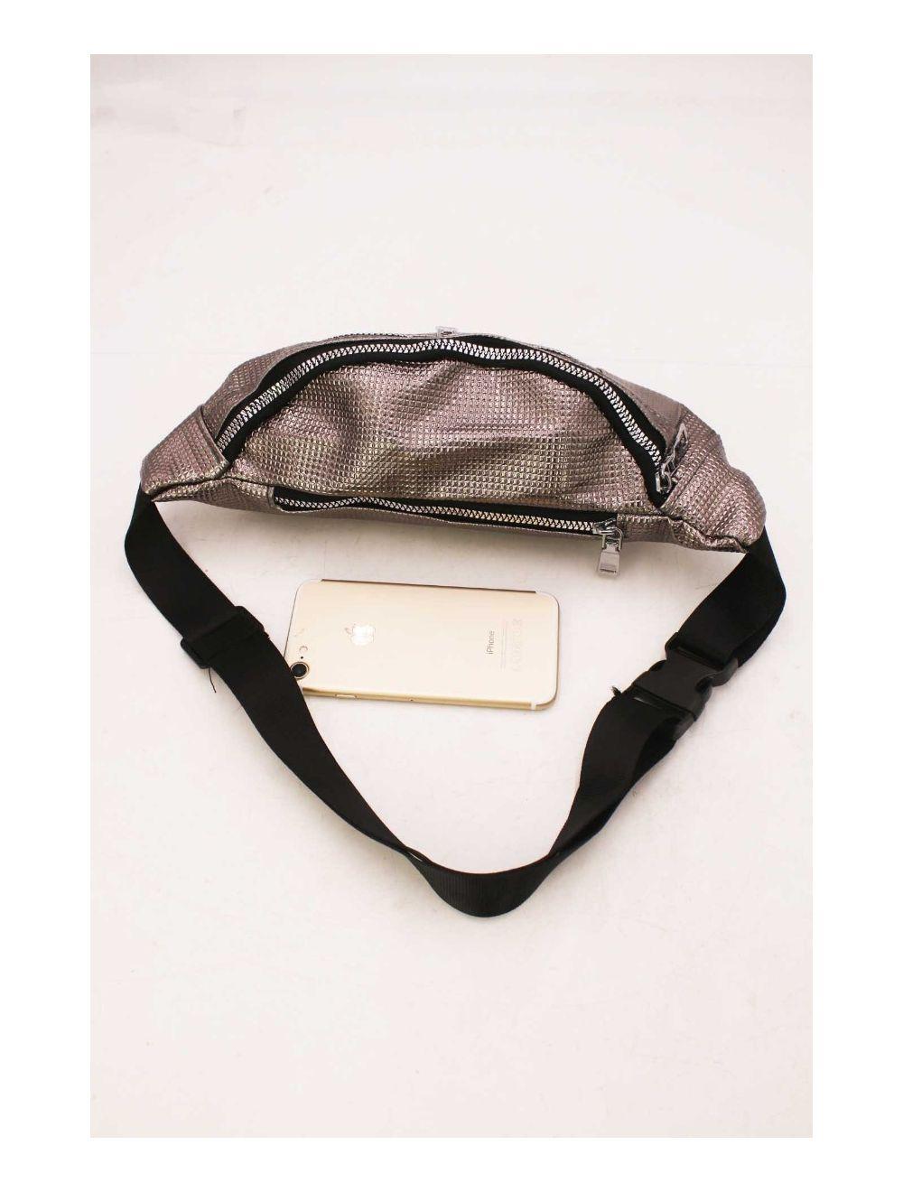 tom&eva Sac Banane Femme Effet Brillant Quadrillé -23MB-3081-Argent