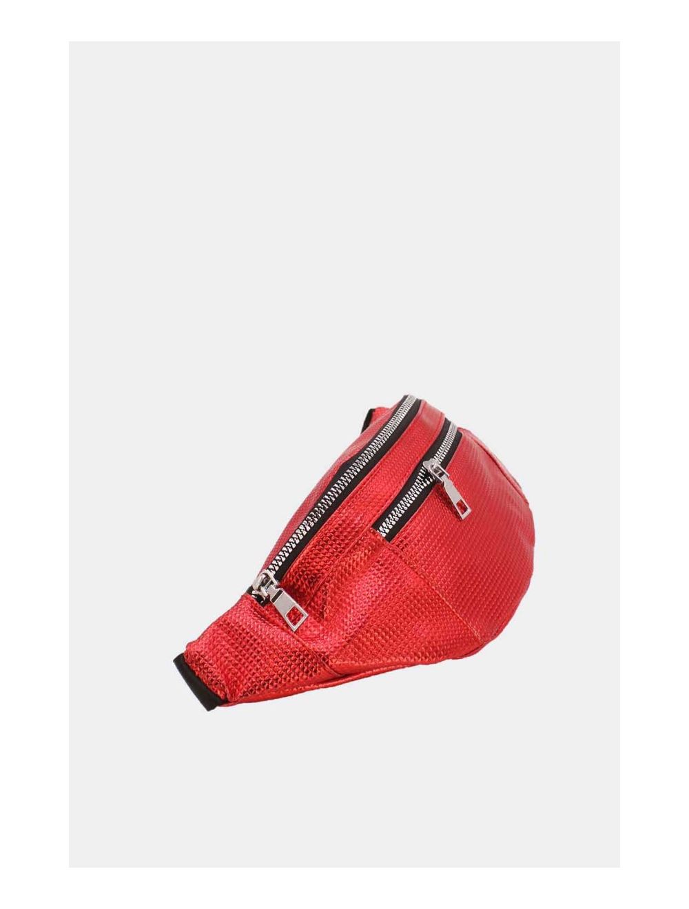 Tom&eva Sac Banane Femme Effet Brillant Quadrillé -23MB-3081-Rouge