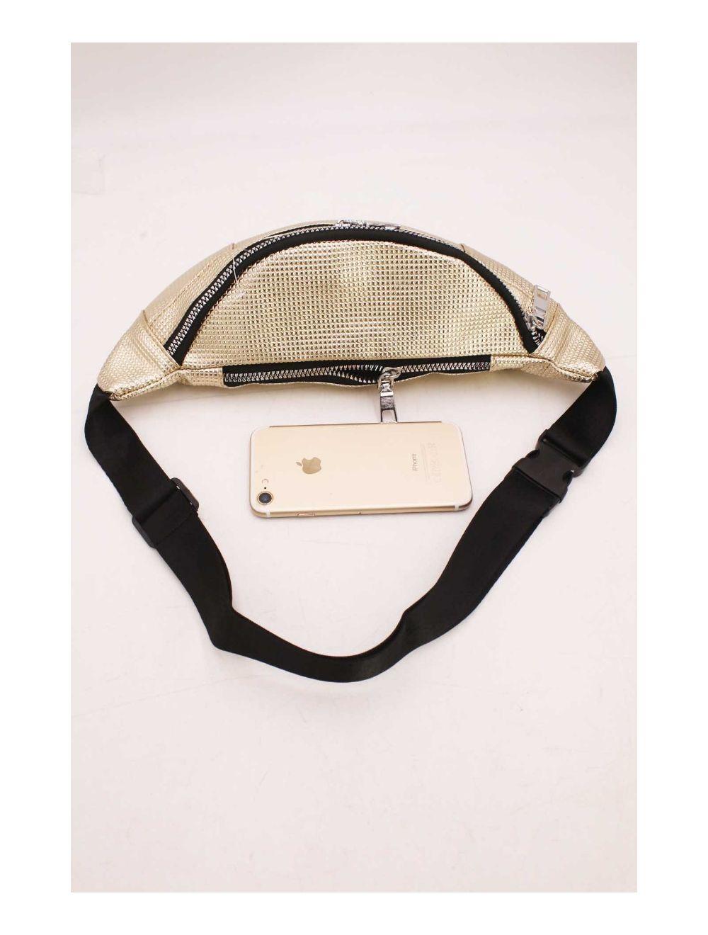 tom&eva Sac Banane Femme Effet Brillant Quadrillé -23MB-3081-Dorée