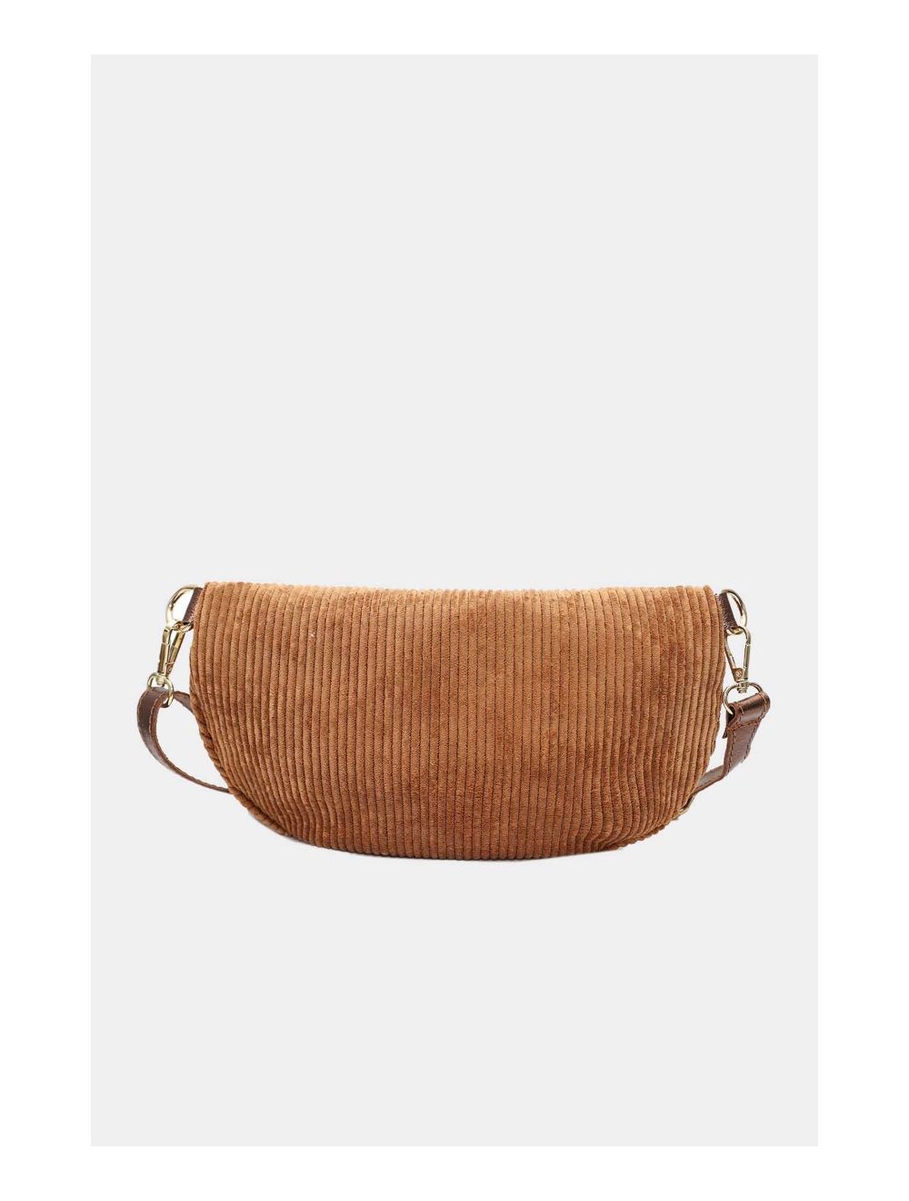Tom&eva Sac Banane Textile Velours Garni Croûte Cuir Vachette Métallisé 4135 ROSA VELOURS-Camel