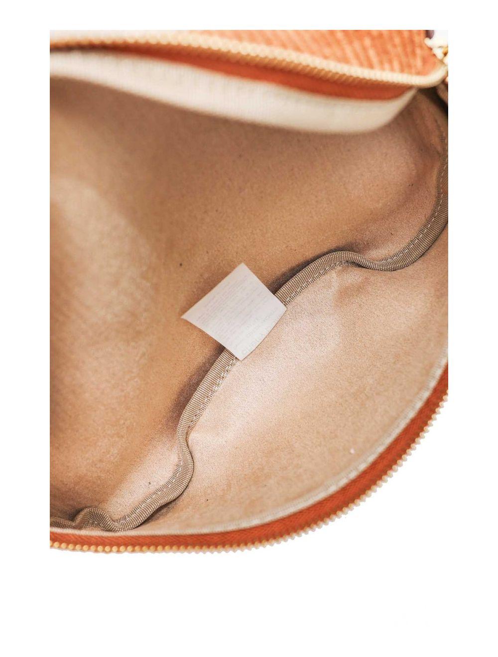 tom&eva Sac Banane Textile Velours Garni Croûte Cuir Vachette Métallisé 4135 ROSA VELOURS-Camel