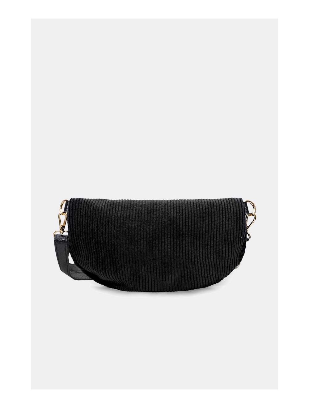 Tom&eva Sac Banane Textile Velours Garni Croûte Cuir Vachette Métallisé 4135 ROSA VELOURS-NOIR