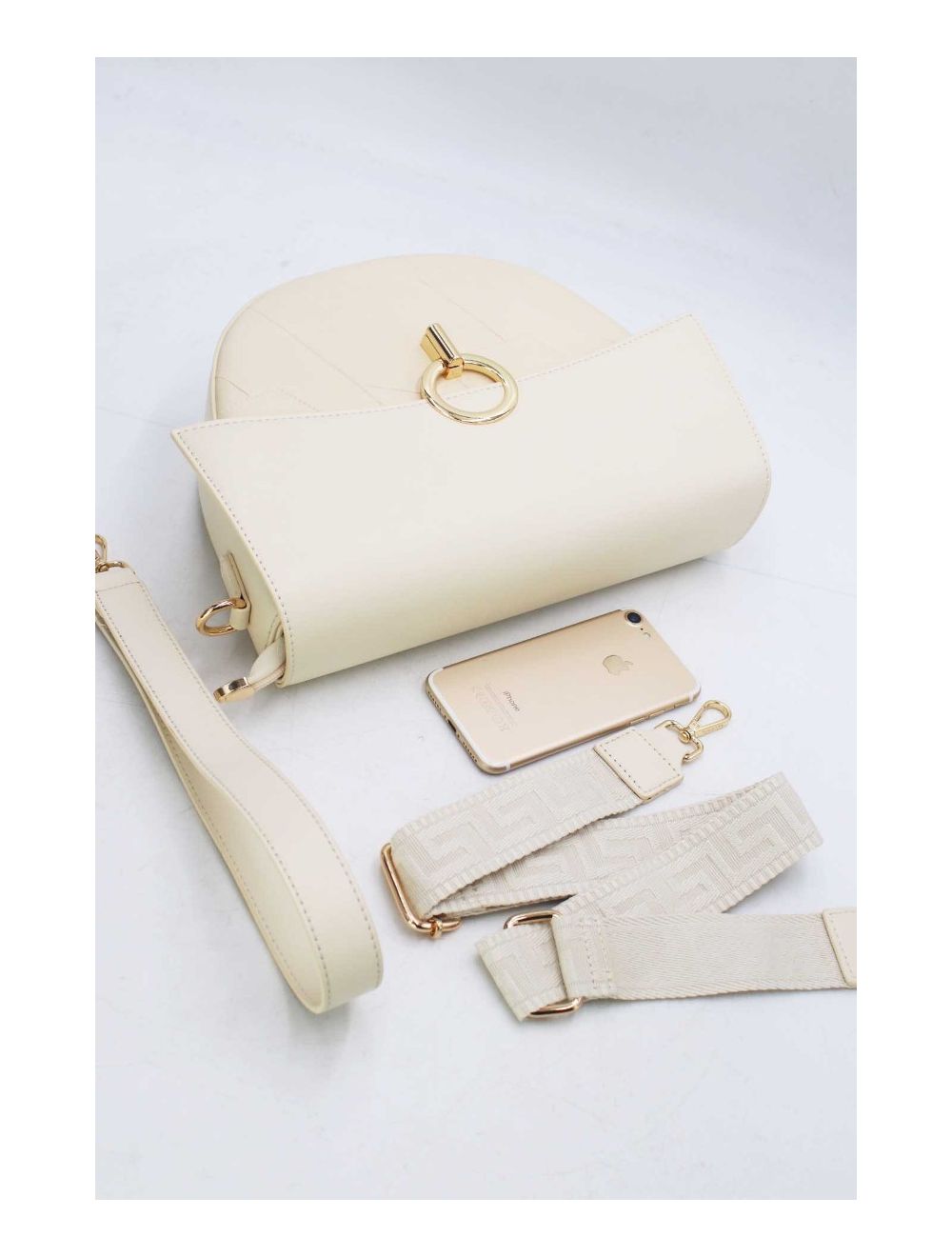 tom&eva Sac Bandoulière à Boucle d'Or 24B-6002-Blanc