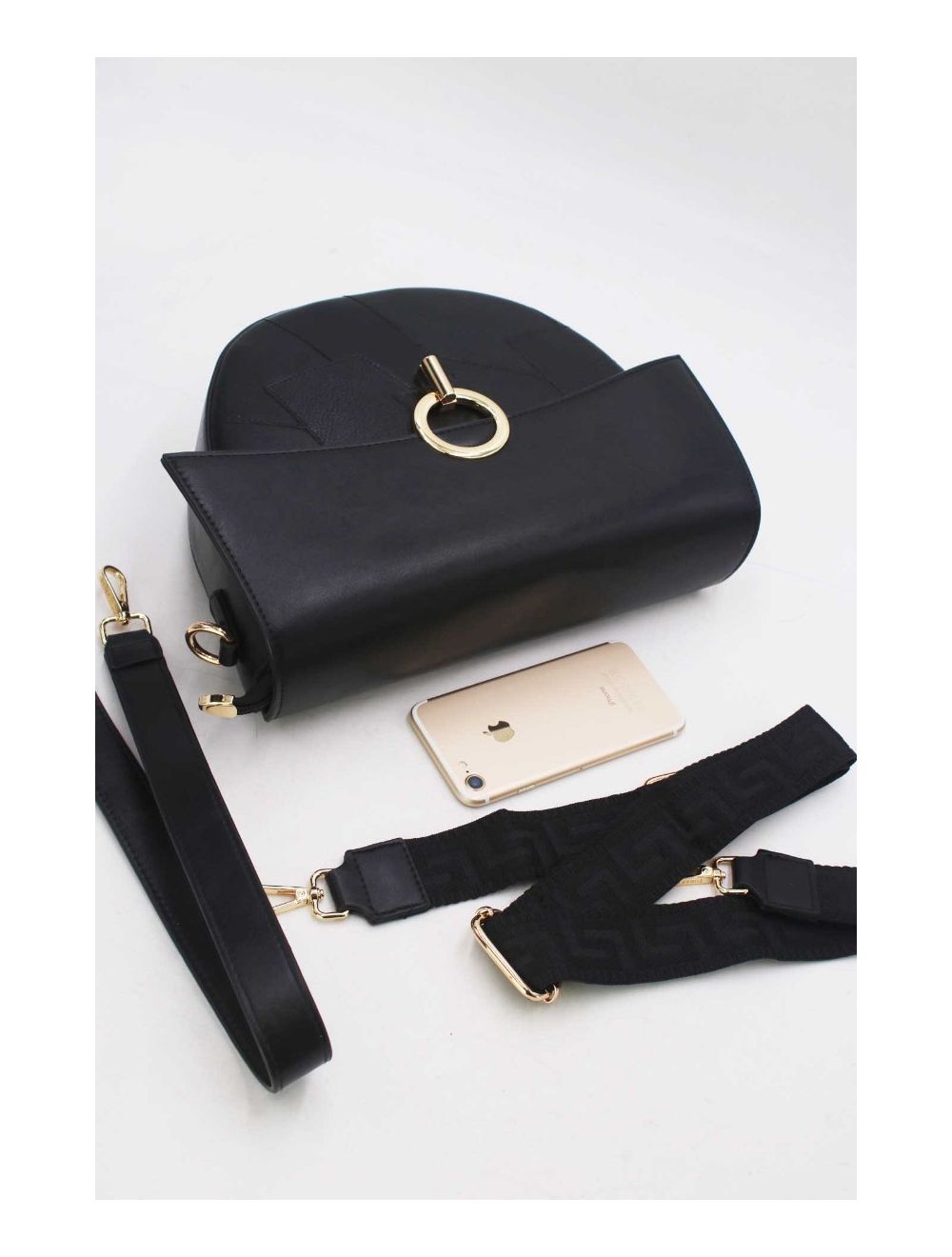 Tom&eva Sac Bandoulière à Boucle D'Or 24B-6002-Noir