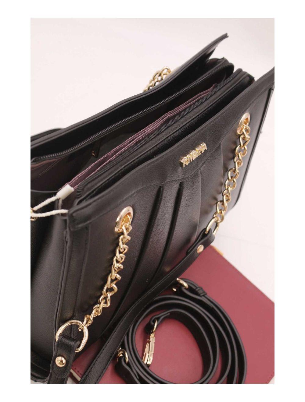 tom&eva Sac Bandoulière avec Multipoches-23B-5726-Black