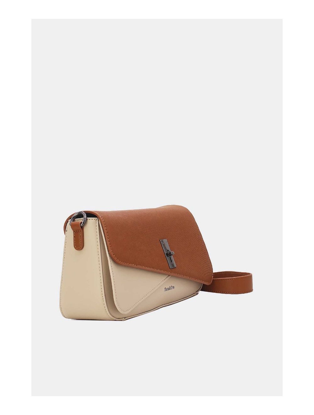 Tom&eva Sac Bandoulière Avec Rabat Asymétrique 24B-6109-Apricot/Brown