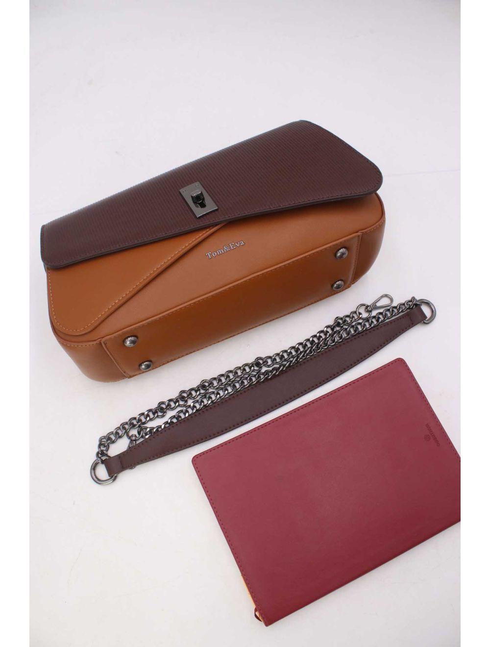 Tom&eva Sac Bandoulière Avec Rabat Asymétrique 24B-6109-Brown/Coffee