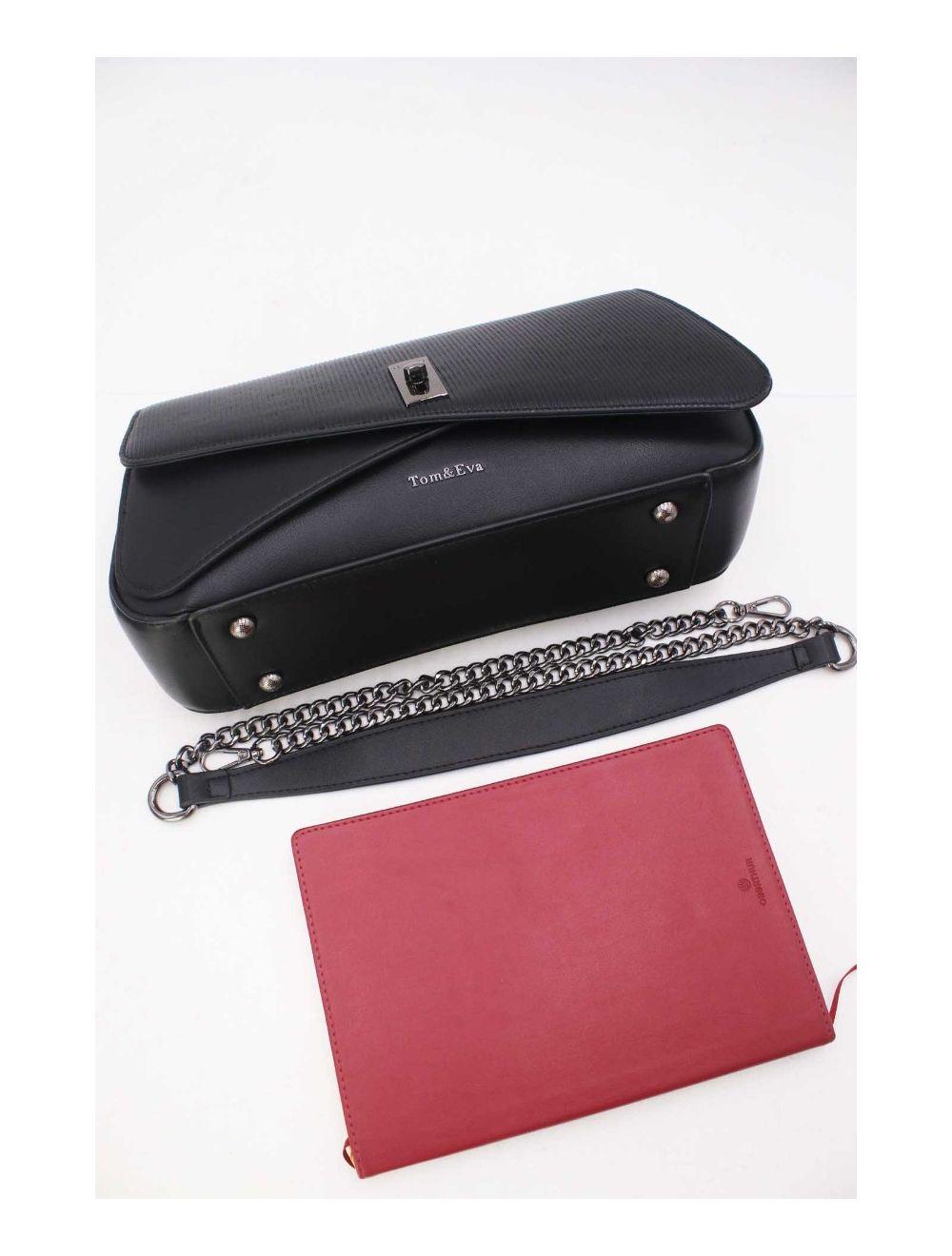 Tom&eva Sac Bandoulière Avec Rabat Asymétrique 24B-6109-Noir