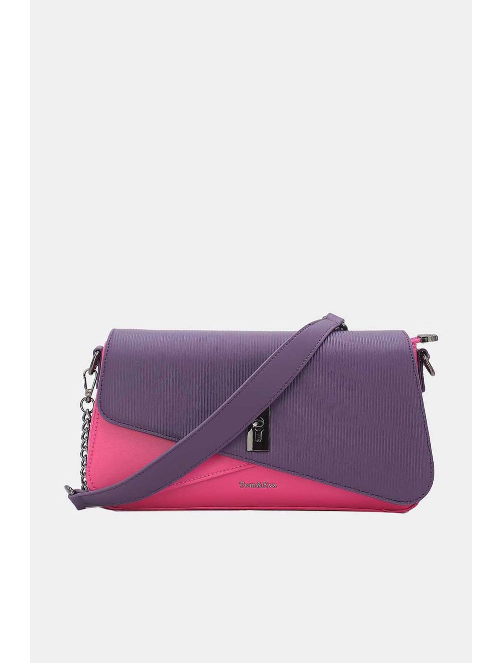 Tom&eva Sac Bandoulière Avec Rabat Asymétrique 24B-6109-Rose/Purple